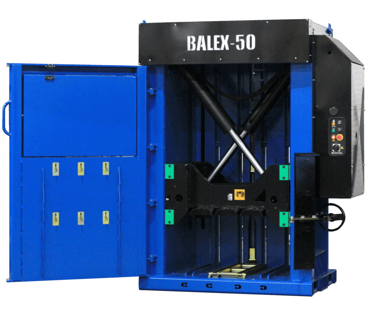 Balex Vertikalballenpresse_Typ Balex-50-open-door-down